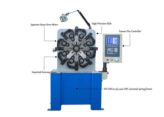XD-CNC20 3 محور التواء الربيع آلة مع 0.3mm إلى 2.3mm نطاق قطر السلك
